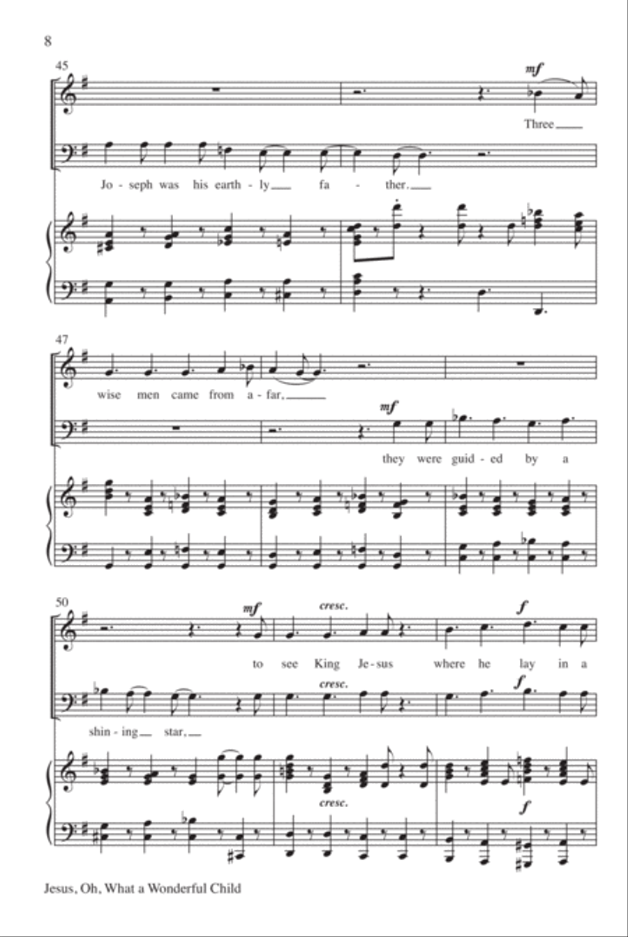 Jesus, Oh, What a Wonderful Child 2-Part scores gallery preview page 9