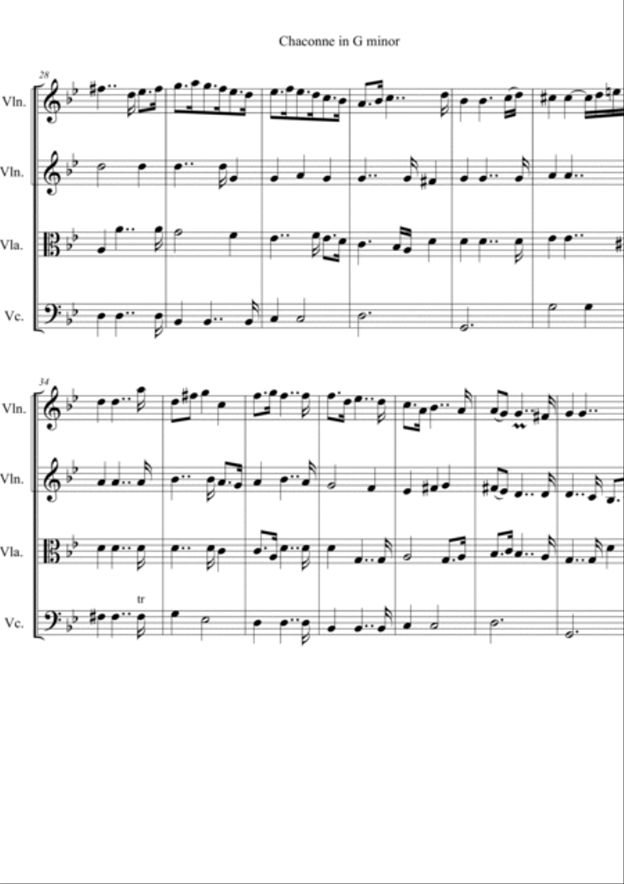 Chaconne in G minor for Strings Chamber Orchestra scores gallery preview page 4