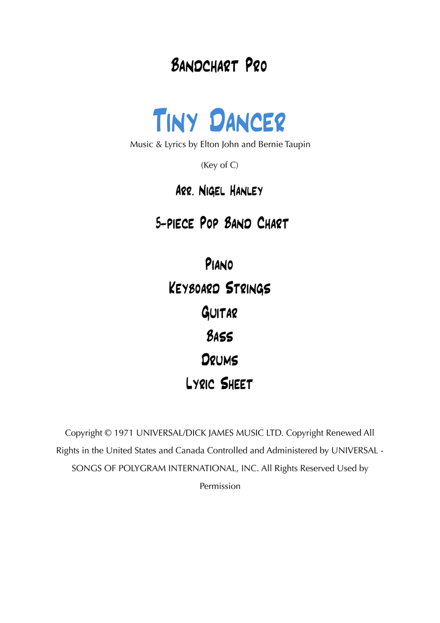 Tiny Dancer Tiny Dancer Cover Band scores gallery preview page 1