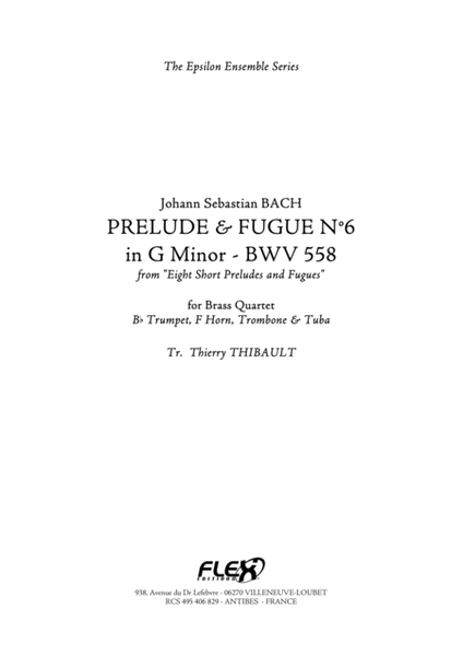 Prelude & Fugue n6 in G minor (BWV 558) image number null