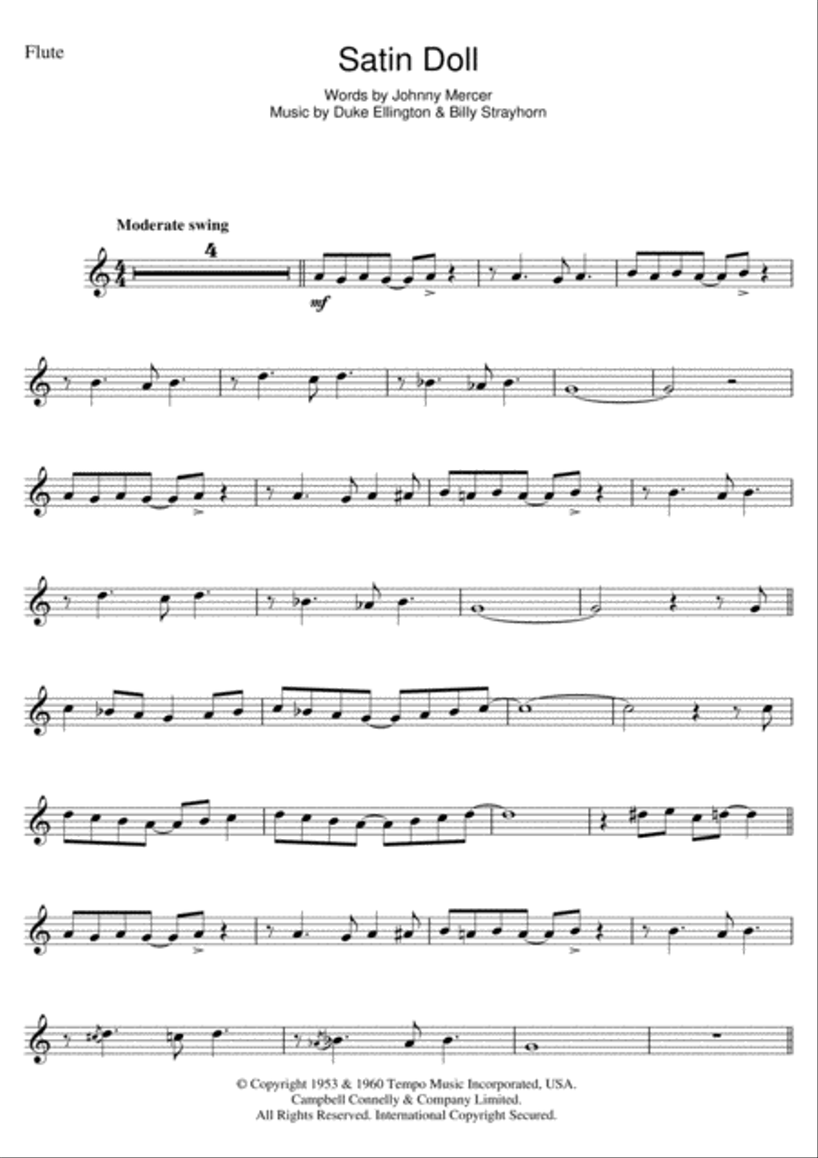 Satin Doll Satin Doll Flute Solo scores gallery preview page 1