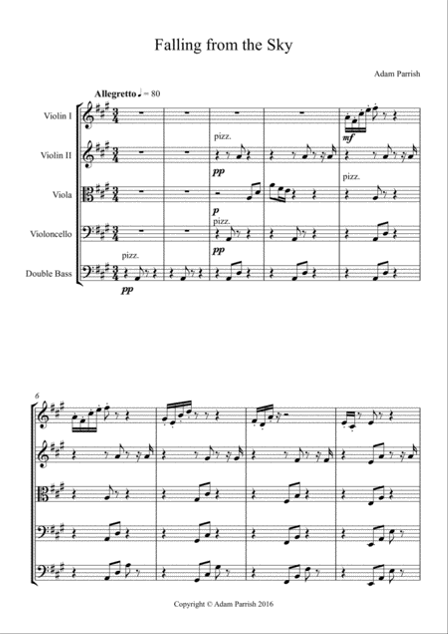 Falling from the Sky String Orchestra scores gallery preview page 1