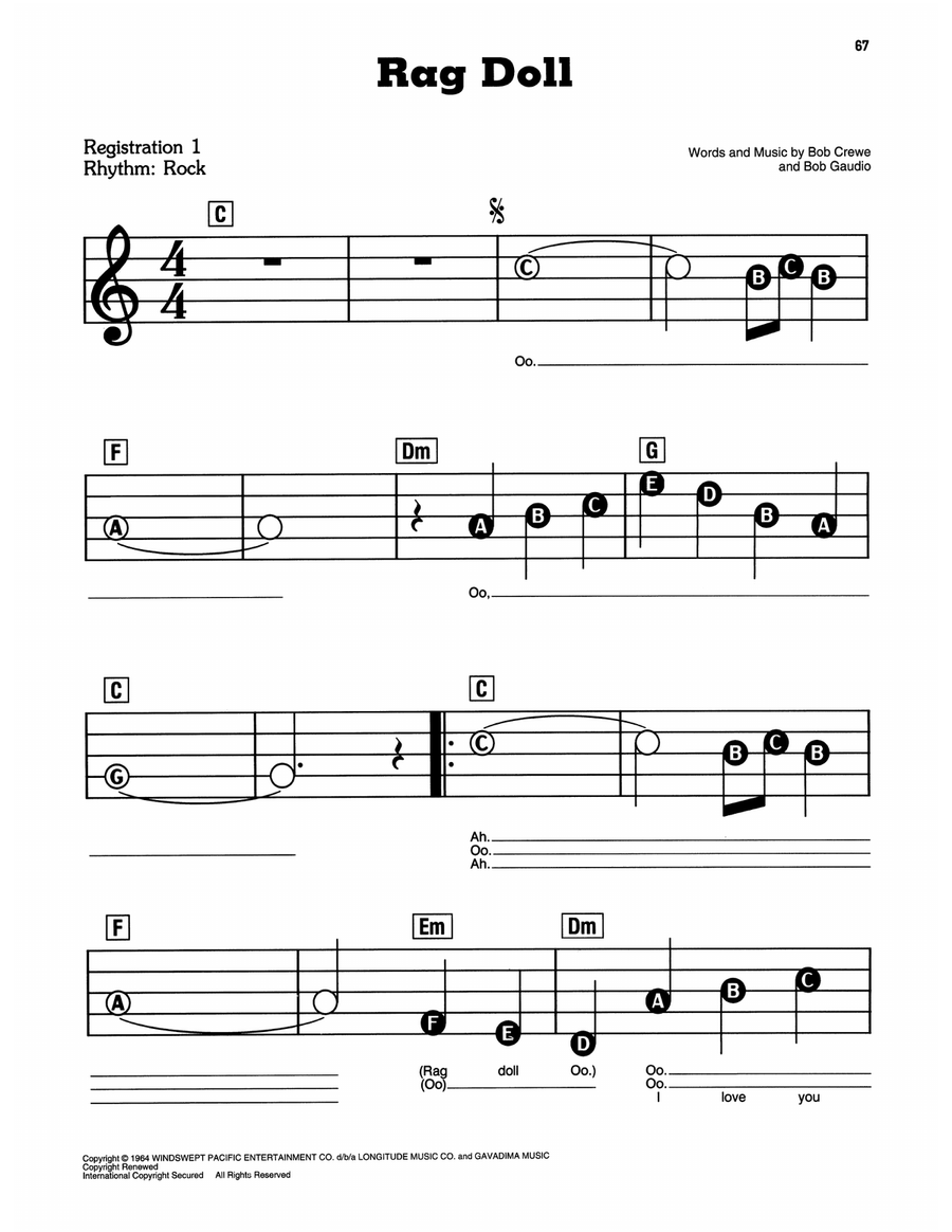 Rag Doll Electronic Keyboard scores gallery preview page 1