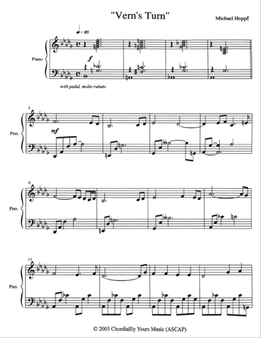 Vern's Turn Vern's Turn Piano Solo scores gallery preview page 1
