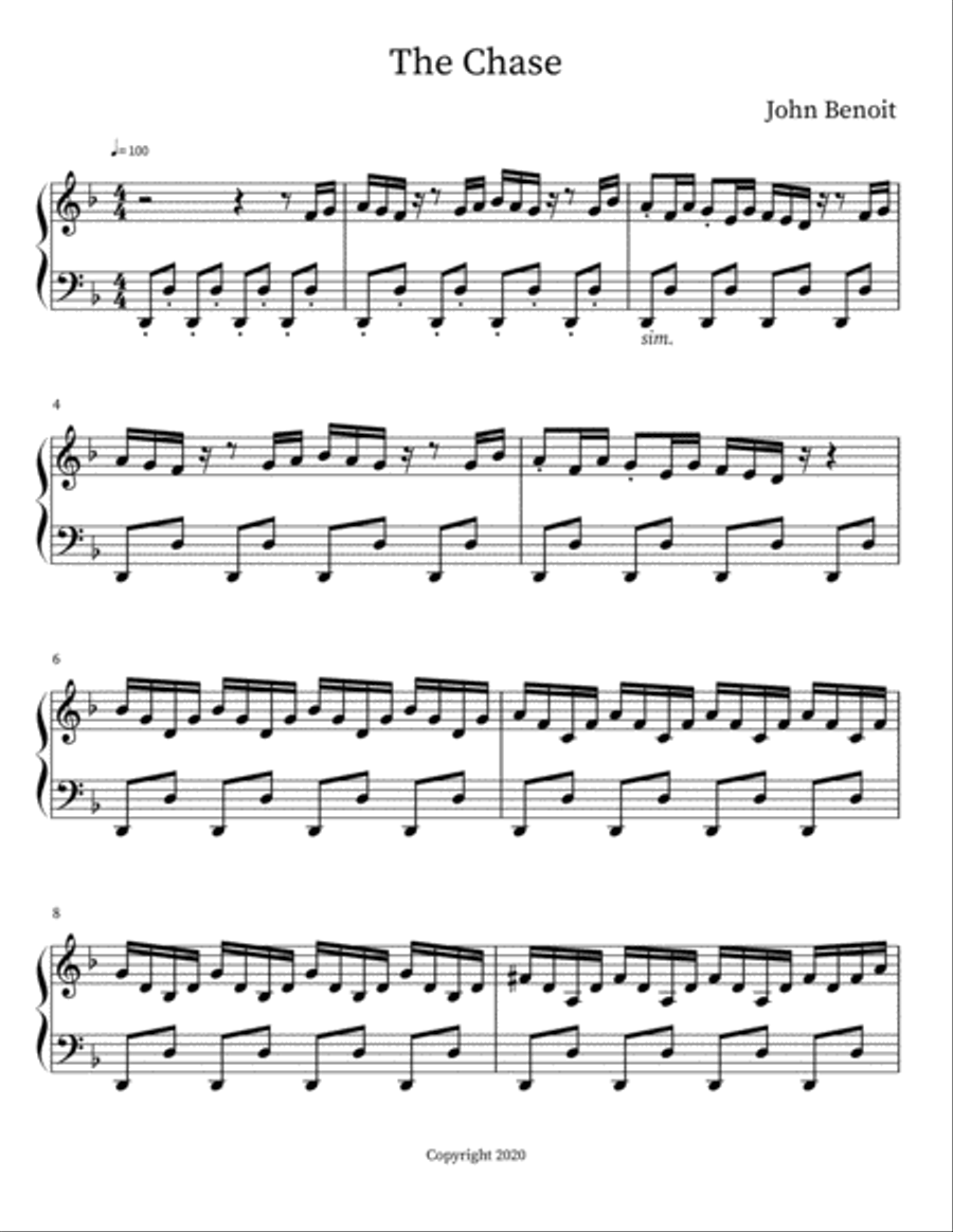 The Chase Piano Solo scores gallery preview page 1