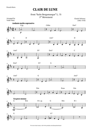 Clair de Lune - French Horn + CHORDS