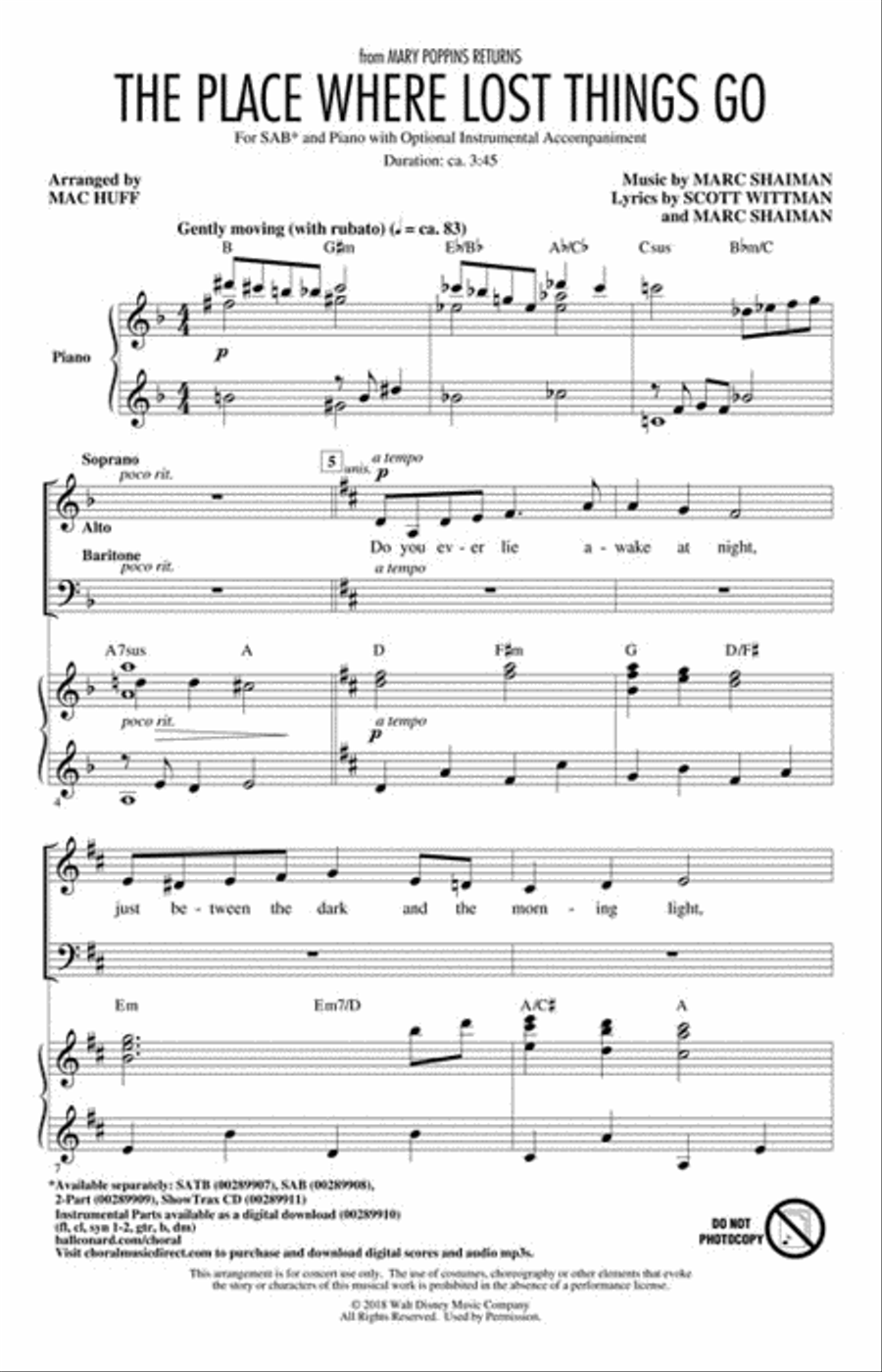 The Place Where Lost Things Go 3-Part scores gallery preview page 2