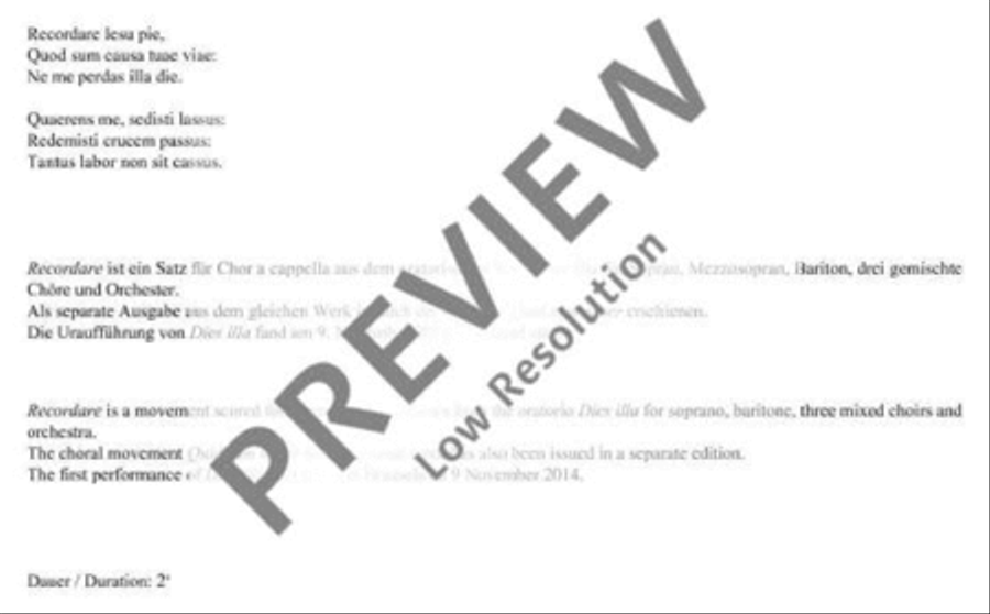 Recordare Recordare A Cappella scores gallery preview page 3