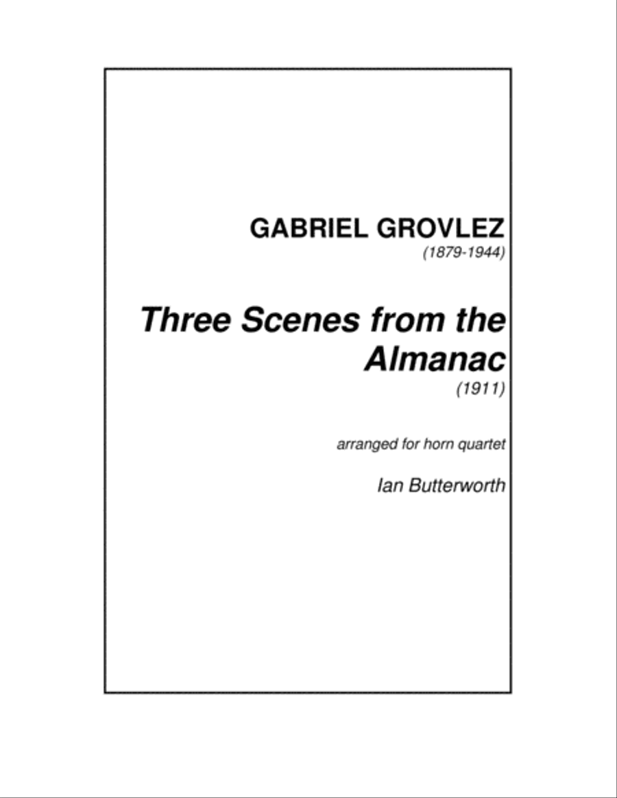 GROVLEZ Three Scenes from the Almanac for horn quartet French Horn Quartet scores gallery preview page 1