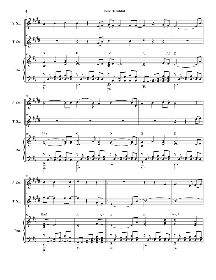 How Beautiful Woodwind Duet scores gallery preview page 4