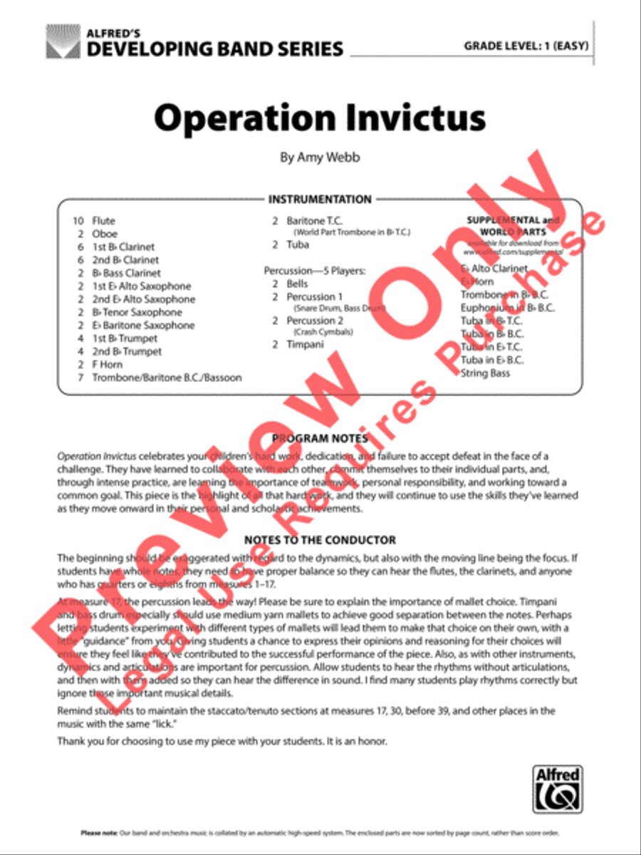 Operation Invictus Concert Band scores gallery preview page 2