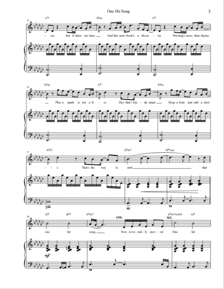 One Hit Song One Hit Song Voice scores gallery preview page 3