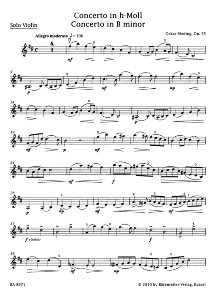 Concerto in B minor, op. 35 Violin Solo scores gallery preview page 2