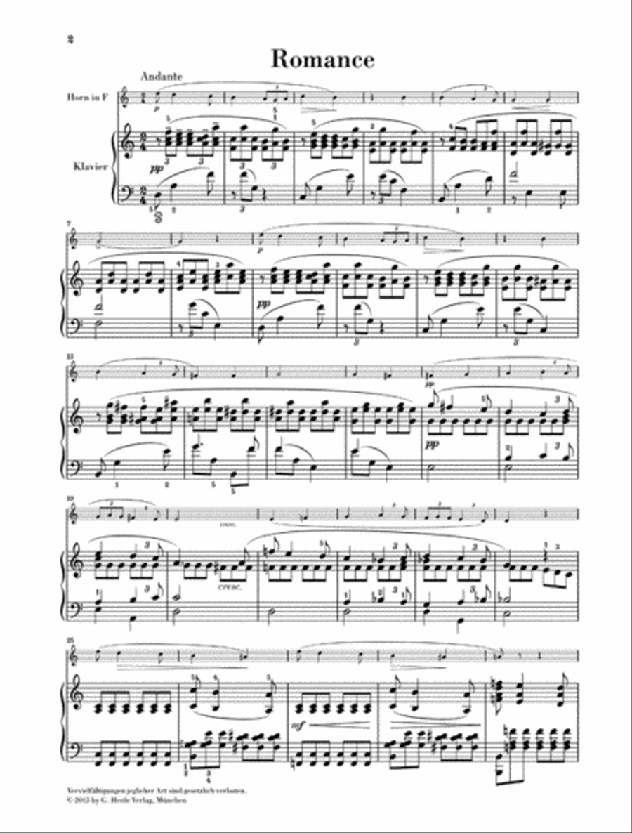 Romance for Horn and Piano Horn scores gallery preview page 2