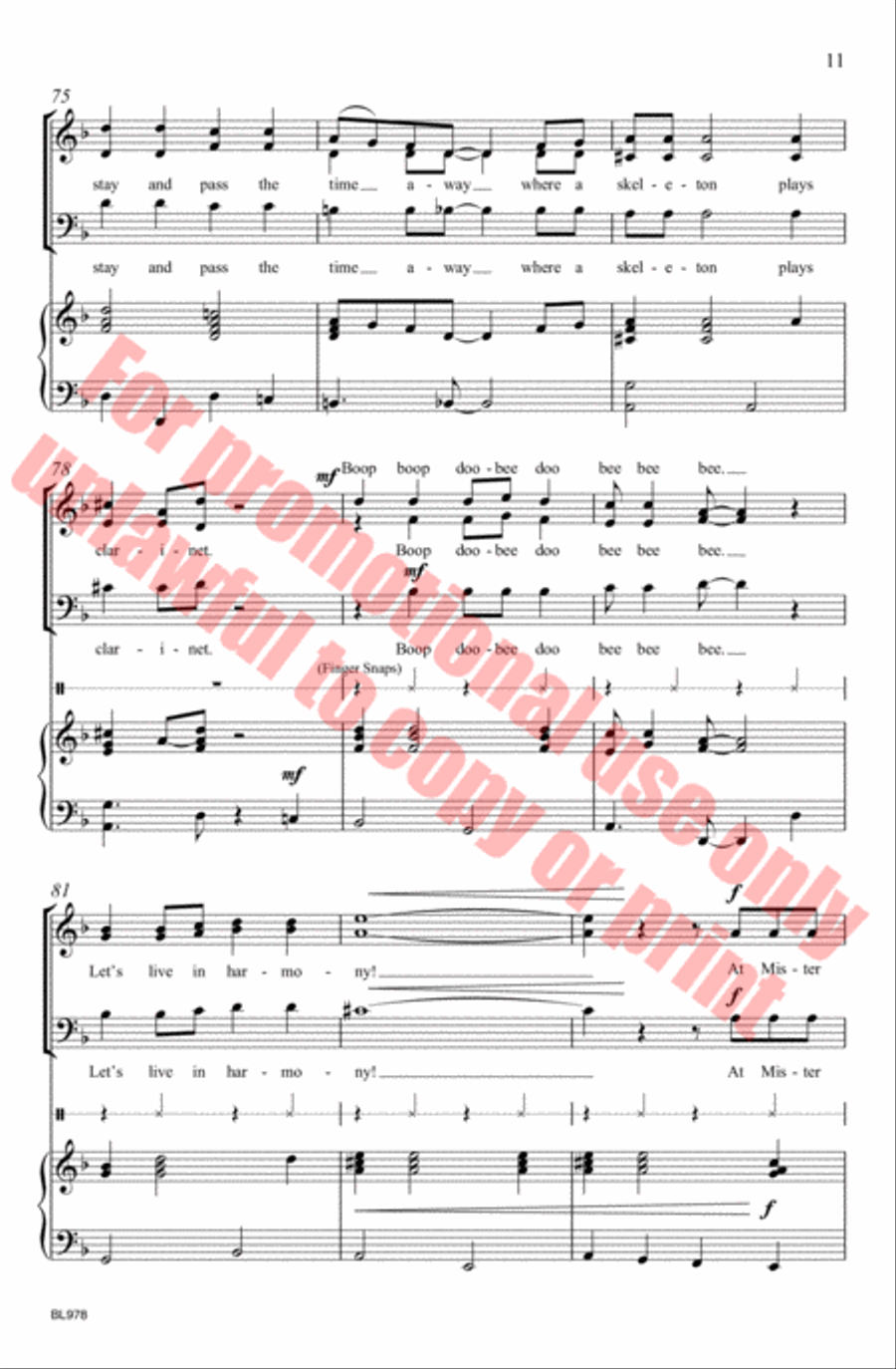 Mister Zombie's Jazz Club Choir scores gallery preview page 14