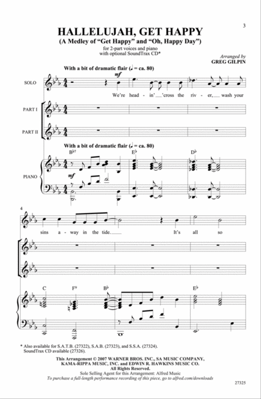 Hallelujah, Get Happy! (A Medley) 2-Part scores gallery preview page 2