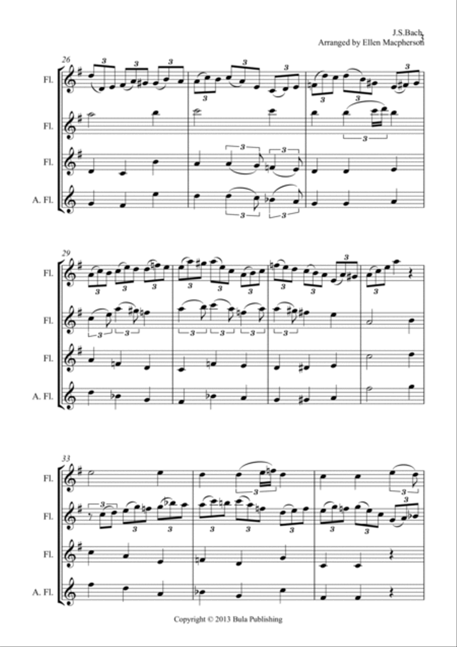 Jesu Joy of Man's Desiring from Cantanta no.147. Woodwind Quartet scores gallery preview page 3