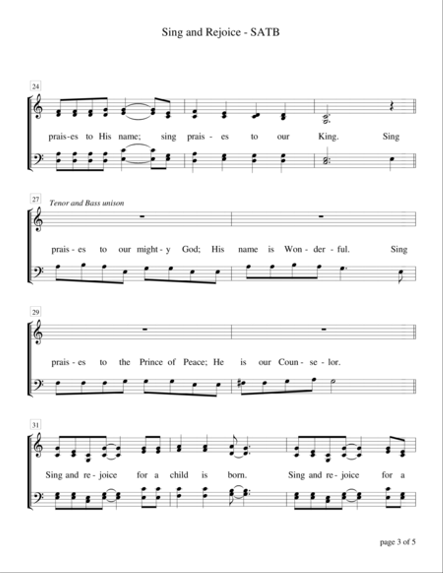 Sing and Rejoice (SATB vocal score only) 4-Part scores gallery preview page 3