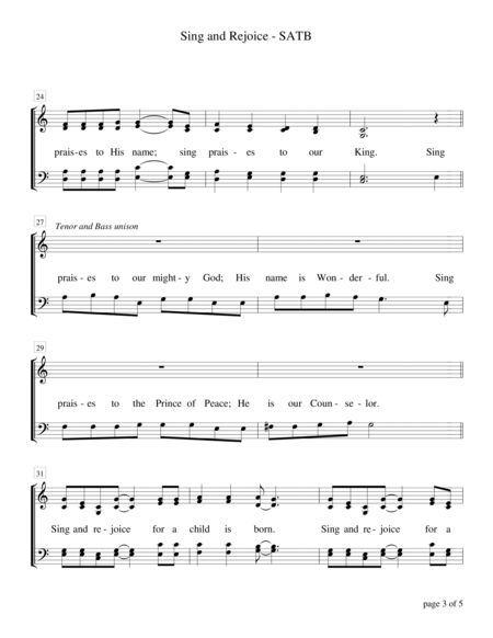 Sing and Rejoice (SATB vocal score only) image number null