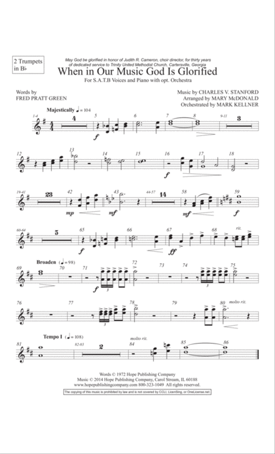 When in Our Music God Is Glorified 4-Part scores gallery preview page 32