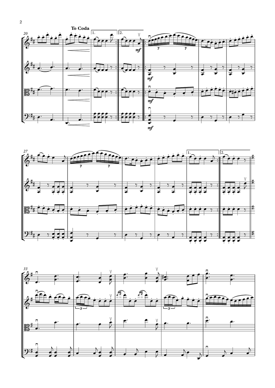 Pennywhistle Jig from the film THE MOLLY MAGUIRES String Quartet scores gallery preview page 6
