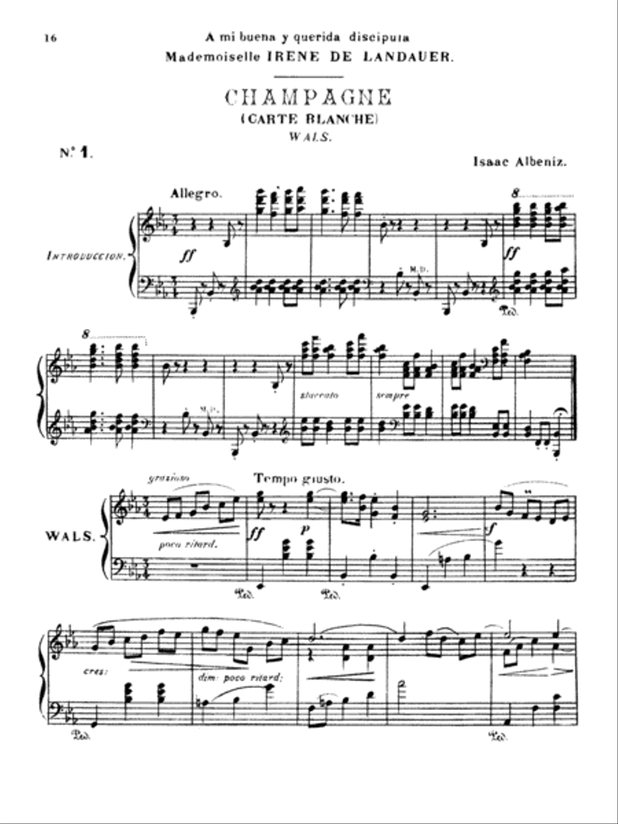 Albéniz: A Book of Waltzes Piano Solo - Digital Sheet Music