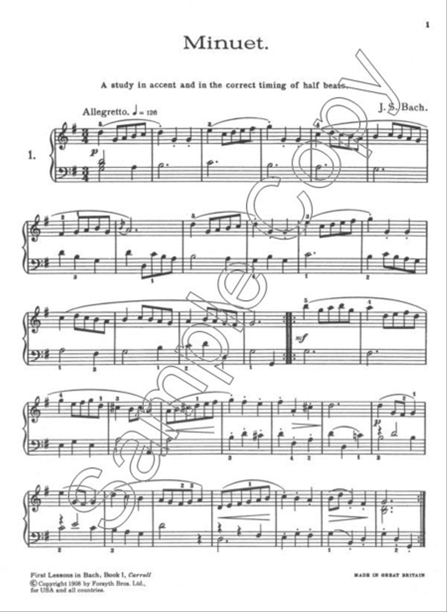 First Lessons in Bach Book 1 Piano Solo scores gallery preview page 3