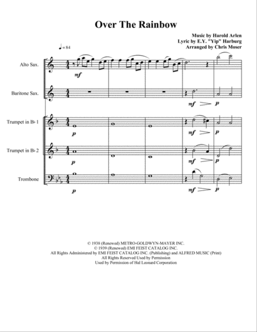 Over The Rainbow (from The Wizard Of Oz) Small Ensemble scores gallery preview page 2