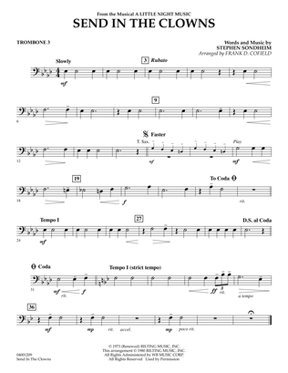 Send in the Clowns (from A Little Night Music) (arr. Frank Cofield) - Trombone 3