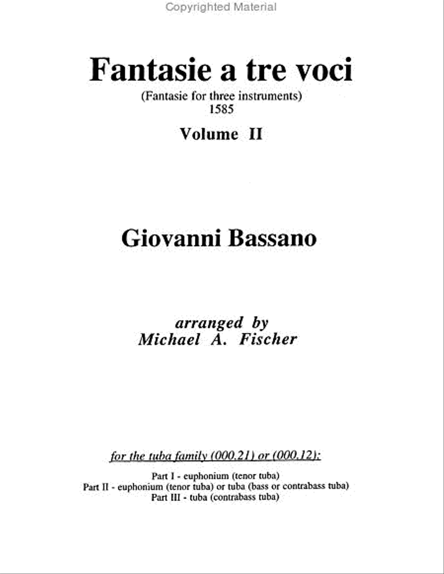 Fantasie a tre voci (fantasie for three instruments) Brass Trio scores gallery preview page 2