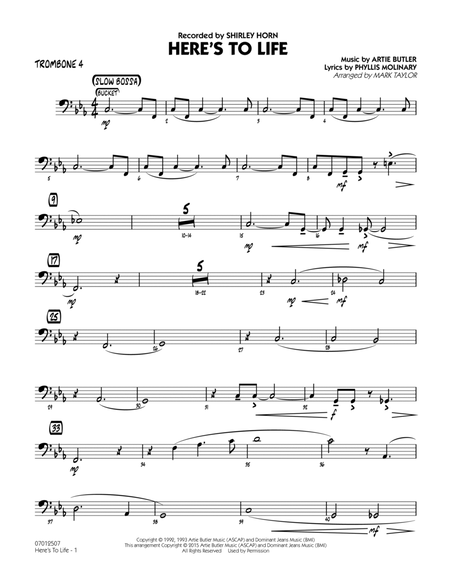 Here's To Life (Key: C minor) - Trombone 4