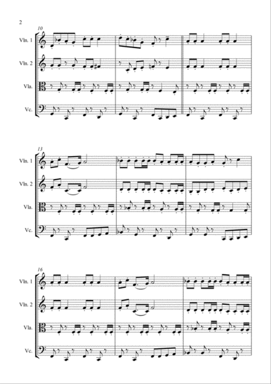Jingle Bells Jingle Bells String Quartet scores gallery preview page 2