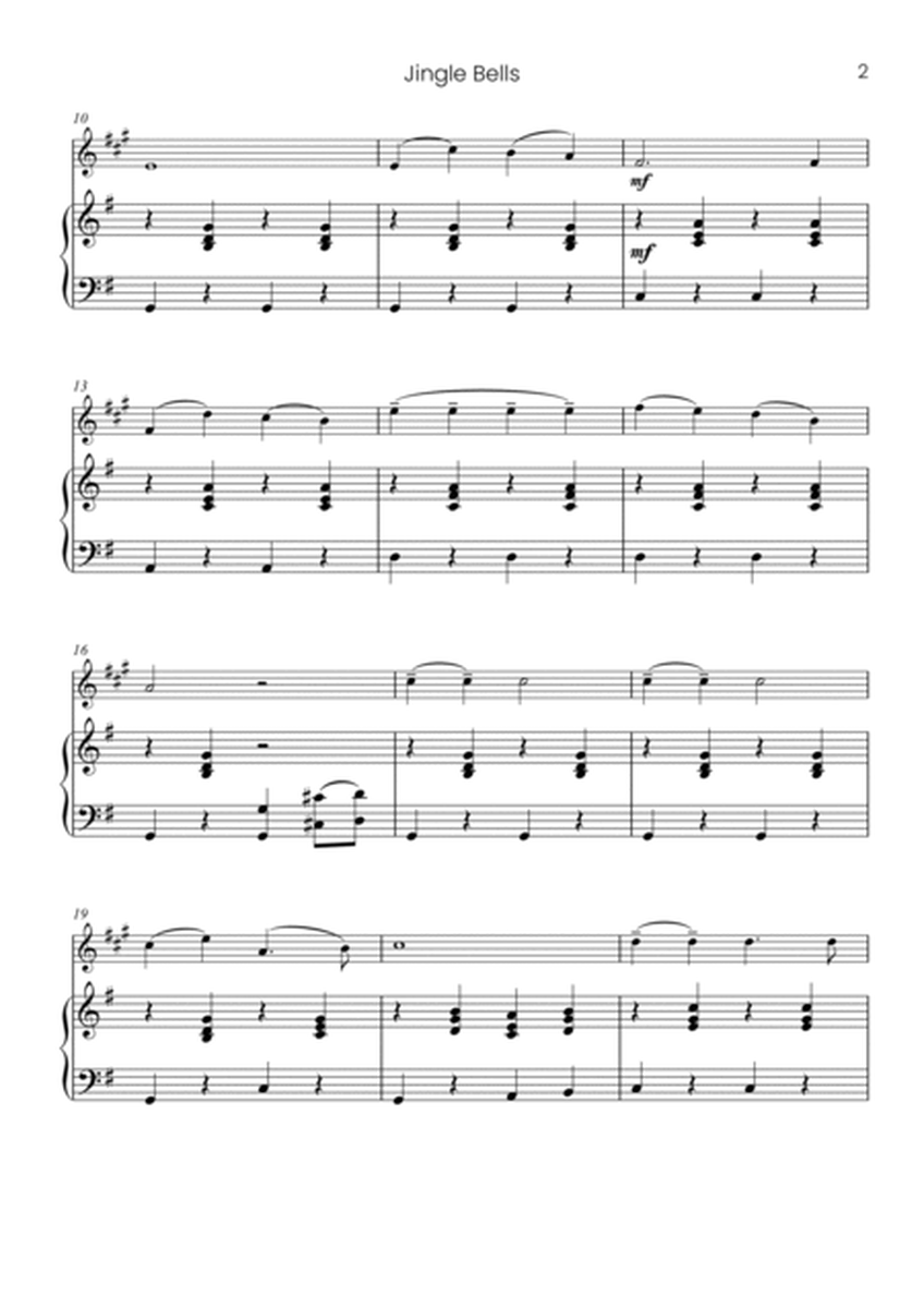 Jingle Bells - For B flat trumpet and piano accompaniment (Easy/Beginner) image number null