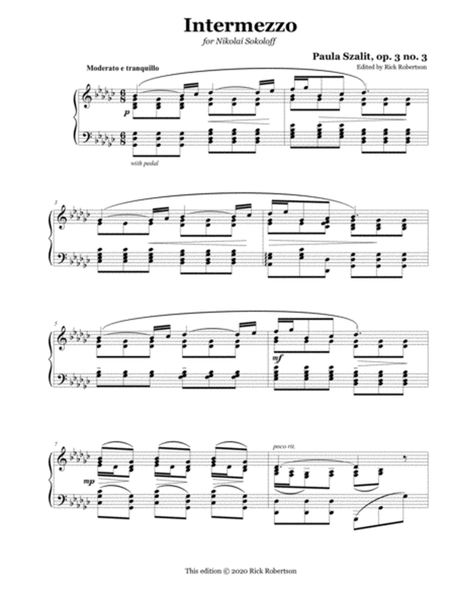 Intermezzo, op. 3 no. 3 (Paula Szalit) image number null