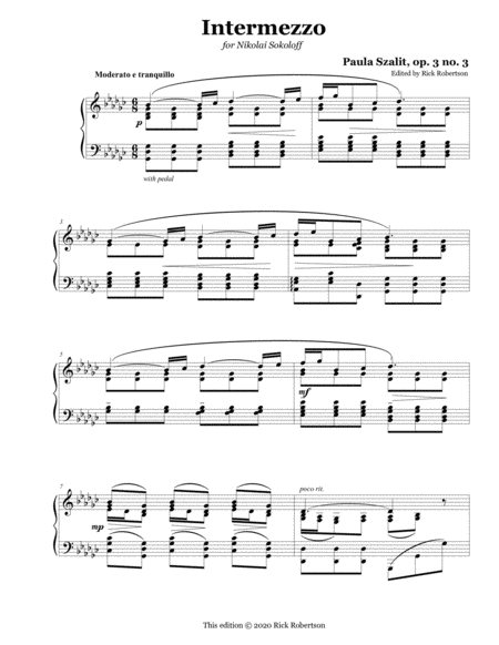 Intermezzo, op. 3 no. 3 (Paula Szalit) image number null