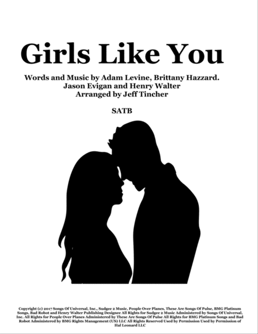 Girls Like You 4-Part scores gallery preview page 1