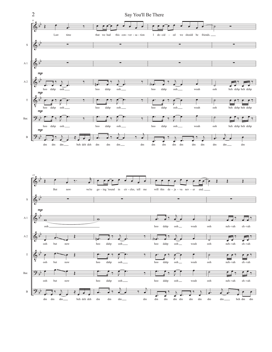 Say You'll Be There 4-Part scores gallery preview page 2