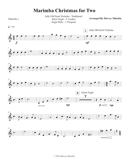 Marimba Christmas for Two by Traditional Percussion Ensemble - Digital Sheet Music