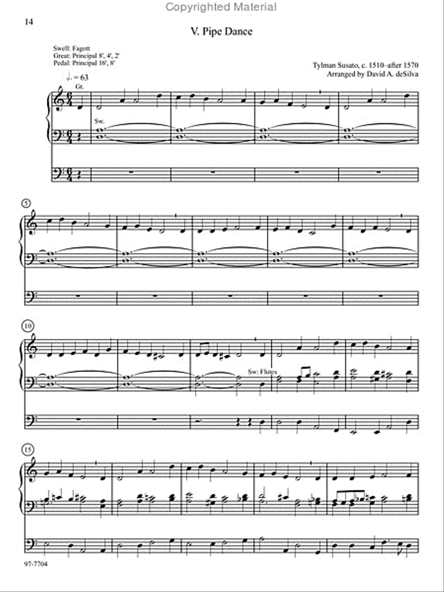 Seven Renaissance Dances Organ - Sheet Music page 6