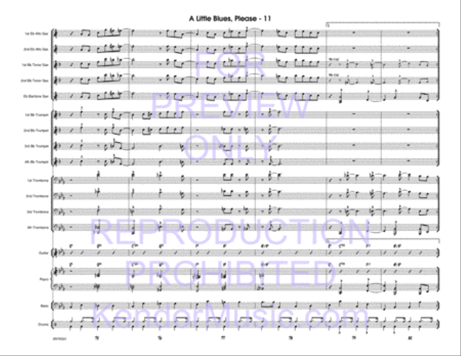 Little Blues, Please, A Jazz Ensemble scores gallery preview page 12