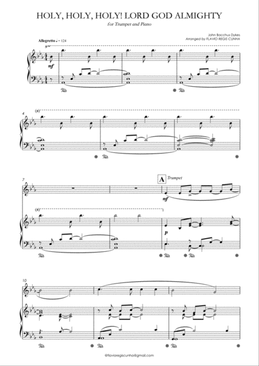 Holy, Holy, Holy! Lord God Almighty (For Trumpet and Piano) Trumpet Solo scores gallery preview page 2