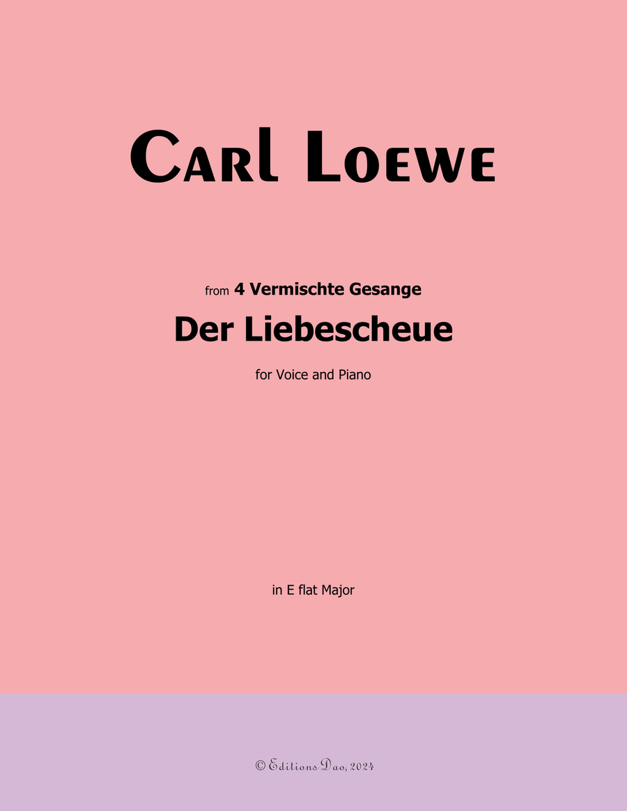 Der Liebescheue, by Carl Loewe, in E flat Major Voice scores gallery preview page 1