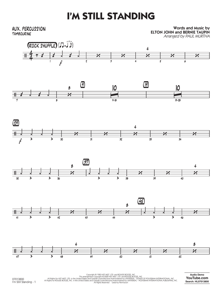 I'm Still Standing (arr. Paul Murtha) - Aux Percussion