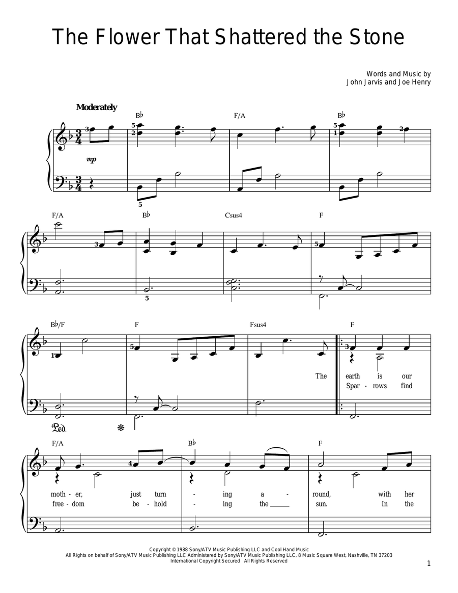 The Flower That Shattered The Stone Easy Piano scores gallery preview page 1