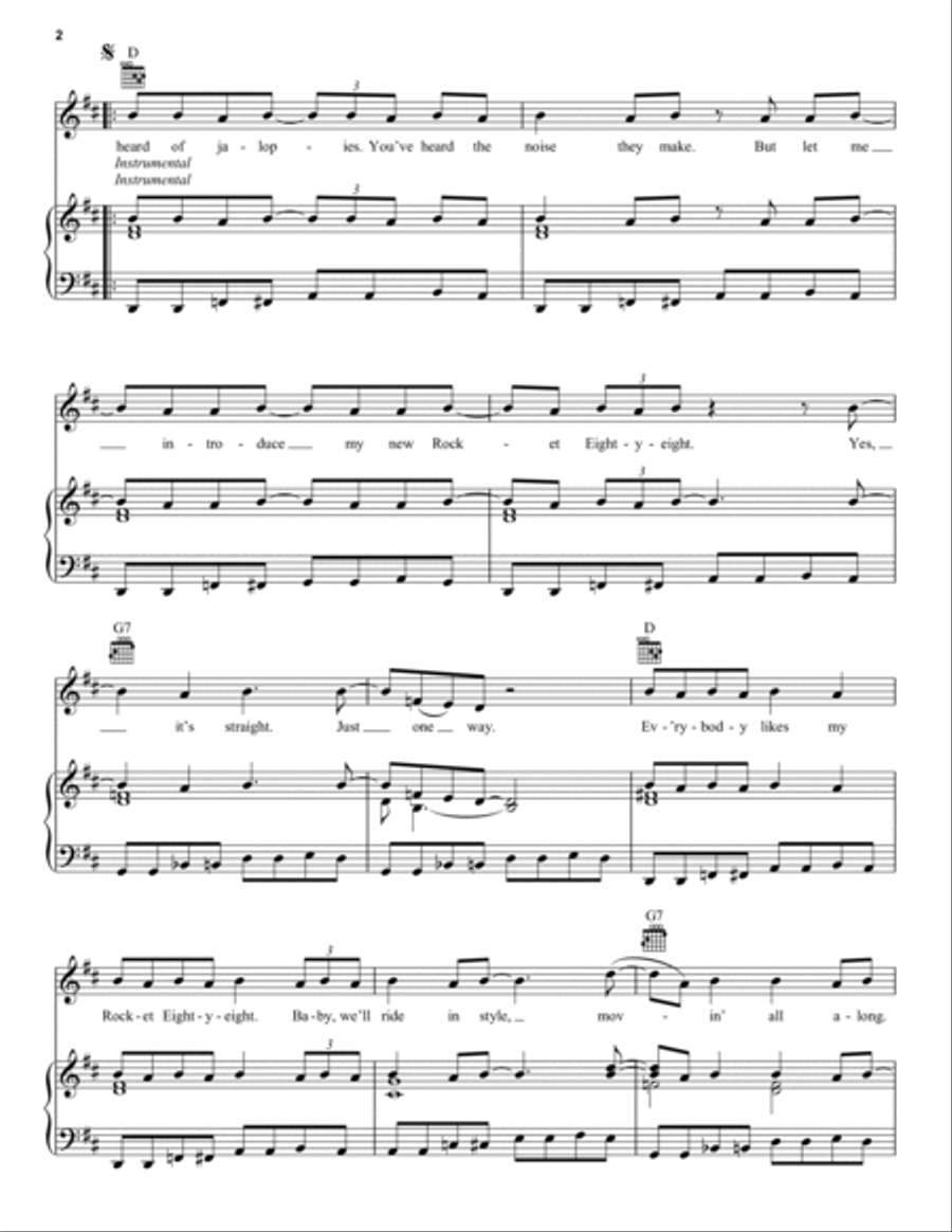 Rocket 88 Piano, Vocal, Guitar scores gallery preview page 2