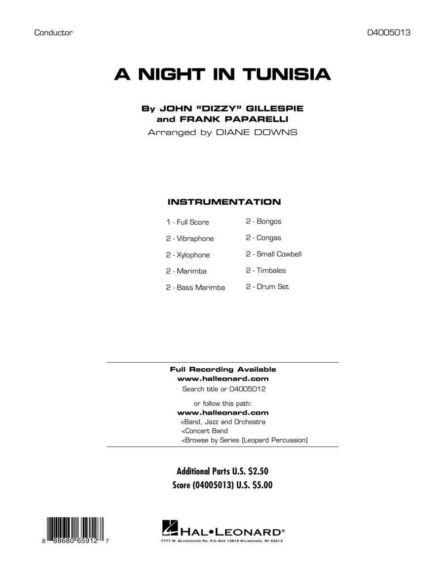 A Night in Tunisia - Full Score Concert Band scores gallery preview page 1