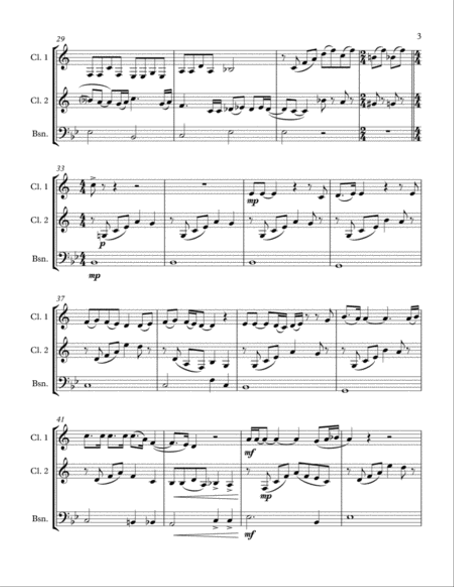 Bohemian Rhapsody Woodwind Trio scores gallery preview page 3