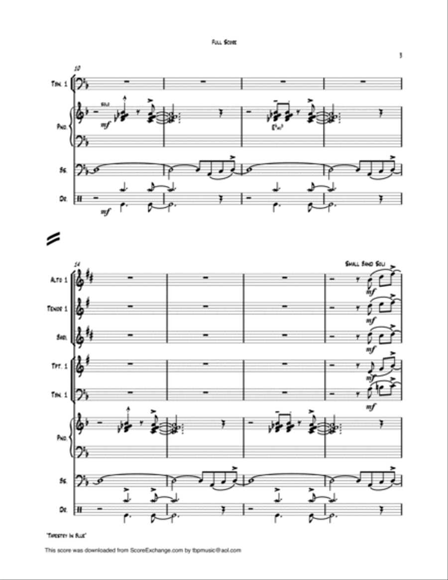 Tapestry in Blue - Jazz Ensemble Jazz Ensemble scores gallery preview page 3