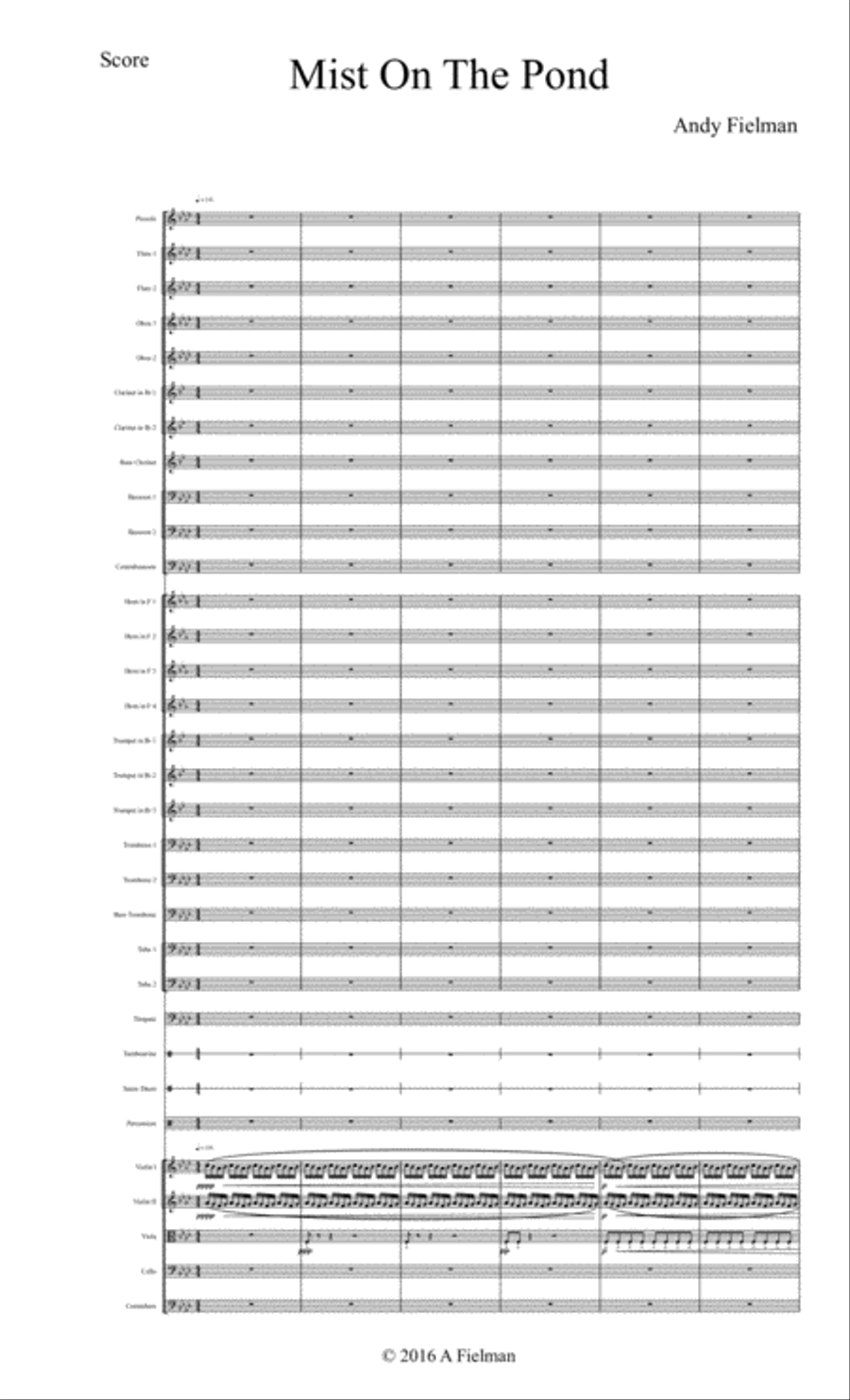 Mist On The Pond Full Orchestra scores gallery preview page 1