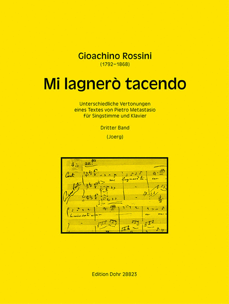 Mi lagnerò tacendo -Unterschiedliche Vertonungen eines Textes von Pietro Metastasio für Singstimme und Klavier- (Dritter Band)